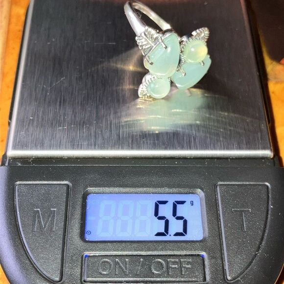 Genuine Aquamarine Sterling Silver Ring Size 9 - Picture 9 of 9